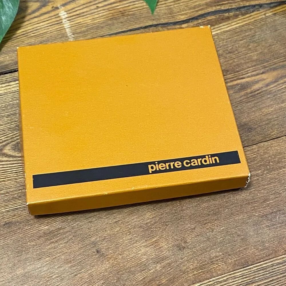 VTG Pierre Cardin Boutique Men Leather Hipfold Wallet Deadstock Gift Box NEW